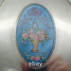 Victorian Dresser Set 15 Pieces Sterling Silver Enamel and Glass