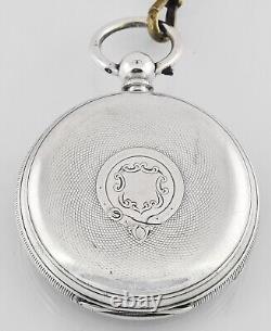 Victorian English Sterling Silver Fusee Pocket Watch 1868 Bulls Eye Glass