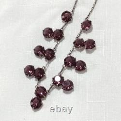 Victorian Georgian Amethyst Glass Paste Sterling Silver OOAK Handmade Necklace