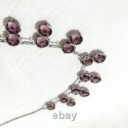 Victorian Georgian Amethyst Glass Paste Sterling Silver OOAK Handmade Necklace