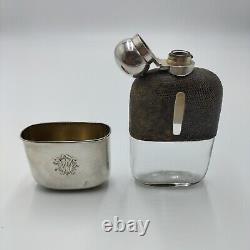 Victorian Glass and Sterling Silver Flask