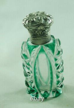 Victorian Silver & Flashed Glass Scent Bottle 9cm EZX008