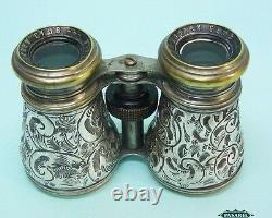 Victorian Sterling Silver Field Opera Glasses Birmingham England 1876