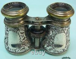 Victorian Sterling Silver Field Opera Glasses Birmingham England 1876