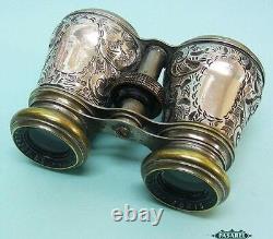 Victorian Sterling Silver Field Opera Glasses Birmingham England 1876