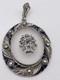 Victorian Sterling Silver Marcasite & Frosted Glass Pendant
