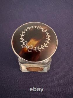 Victorian Sterling Silver Top Cut Glass Bottle 2.5 Tall