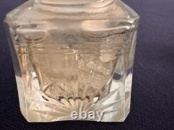 Victorian Sterling Silver Top Cut Glass Bottle 2.5 Tall