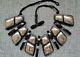 Vigneri Signed Sterling Silver Plexi Glass Vintage Necklace