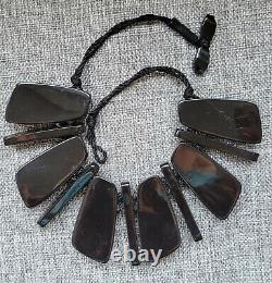 Vigneri Signed Sterling Silver Plexi Glass Vintage Necklace