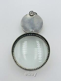 Vincent Simone Vintage Sterling Silver Maltese Dog Magnifying Glass Pendant