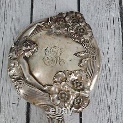 Vintage 1903 Sterling Silver Art Nouveau Hand Mirror No Glass