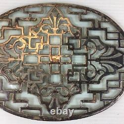 Vintage 1930 Adie Brothers Ltd Sterling Silver Mounted Glass Coaster 13.2cm Long