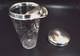 Vintage 1930's Crystal & Etched Glass Sterling Silver Cocktail Shaker Nice