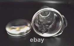 Vintage 1930's Crystal & Etched Glass Sterling Silver Cocktail Shaker Nice