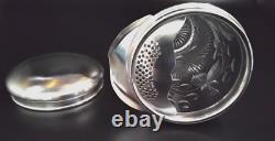 Vintage 1930's Crystal & Etched Glass Sterling Silver Cocktail Shaker Nice