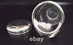 Vintage 1930's Crystal & Etched Glass Sterling Silver Cocktail Shaker Nice