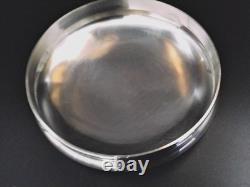 Vintage 1930's Crystal & Etched Glass Sterling Silver Cocktail Shaker Nice