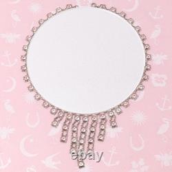 Vintage 1930s Art Deco Open Back Glass Crystal Sterling Silver Necklace