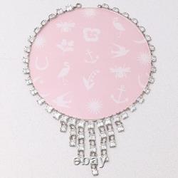 Vintage 1930s Art Deco Open Back Glass Crystal Sterling Silver Necklace