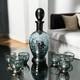 Vintage 1930s Art Deco Sterling Silver Overlay Glass Cordial Decanter Set Venice