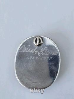 Vintage 1977 Orient & Flume Sterling Silver Pendant Signed Art Glass Design