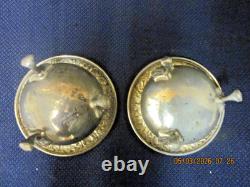 Vintage (2) Kirk Sterling Silver #58 Repousse Salt Cellar With Glass Insert 120g