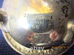 Vintage (2) Kirk Sterling Silver #58 Repousse Salt Cellar With Glass Insert 120g