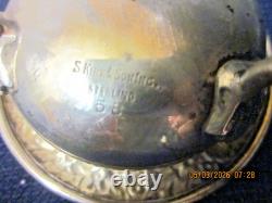 Vintage (2) Kirk Sterling Silver #58 Repousse Salt Cellar With Glass Insert 120g