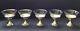 Vintage 5 Sterling Silver Sherbet Dessert Cups With Etched Glass Inserts 96g