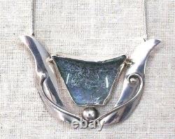 Vintage 80's Sterling Silver 925 Rachel Gera Necklace One Of A Kind Roman Glass