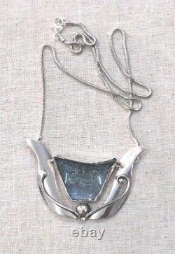 Vintage 80's Sterling Silver 925 Rachel Gera Necklace One Of A Kind Roman Glass