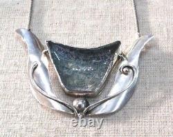 Vintage 80's Sterling Silver 925 Rachel Gera Necklace One Of A Kind Roman Glass