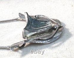 Vintage 80's Sterling Silver 925 Rachel Gera Necklace One Of A Kind Roman Glass