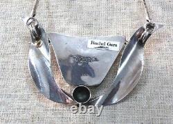 Vintage 80's Sterling Silver 925 Rachel Gera Necklace One Of A Kind Roman Glass