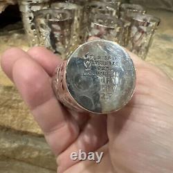 Vintage 925 STERLING SILVER Overlay Motif for SHOT GLASS Mexico Set of 16 5.7oz