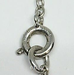 Vintage 925 Silver Marcasite Magnifying Glass Pendant Charm Chain Necklace 25