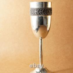 Vintage 925 Sterling Silver Glass Wine Glass Handmade Vessel Silver Flask Silver