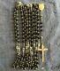 Vintage Afco Sterling Silver 15 Decade/ Mysteries Black Faceted Glass 50 Rosary