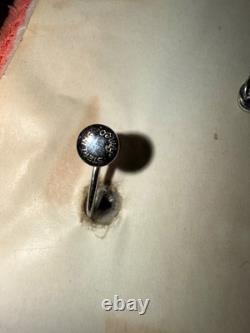 Vintage AMCO Sterling Silver Blue Moonstone Glass Necklace Earrings Ring Set
