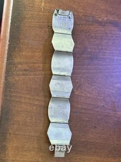 Vintage AR Sterling Silver 925 Bar Link Bracelet With Blue Stones / Glass Taxco