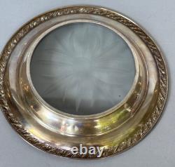 Vintage Amston Sterling Silver Glass Coaster, 6.5 / 3.5 toz
