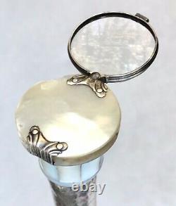 Vintage Antique 1917 England Sterling Silver Gadget Spy Glass Walking Stick Cane