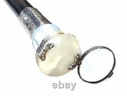 Vintage Antique 1917 England Sterling Silver Gadget Spy Glass Walking Stick Cane