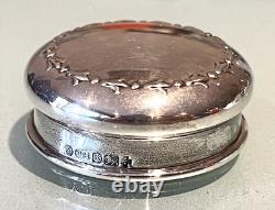 Vintage Antique Hallmarked Sterling Silver 925 Repousse Crystal Cut Glass Jar