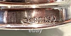 Vintage Antique Hallmarked Sterling Silver 925 Repousse Crystal Cut Glass Jar