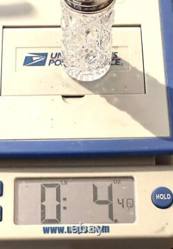 Vintage Antique Hallmarked Sterling Silver 925 Repousse Crystal Cut Glass Jar