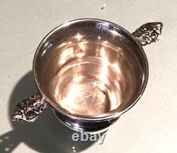 Vintage Antique Moss Sterling Silver Filigree Cup Glass Small Pitcher Bowl Old