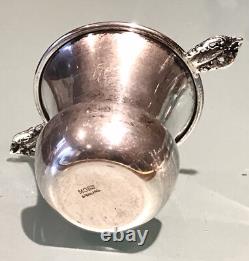 Vintage Antique Moss Sterling Silver Filigree Cup Glass Small Pitcher Bowl Old