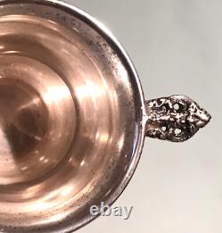 Vintage Antique Moss Sterling Silver Filigree Cup Glass Small Pitcher Bowl Old